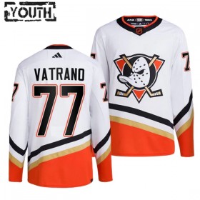 Dresovi Anaheim Ducks Frank Vatrano 77 Adidas 2022-23 Reverse Retro 2.0 Bijela Authentic - Dječji